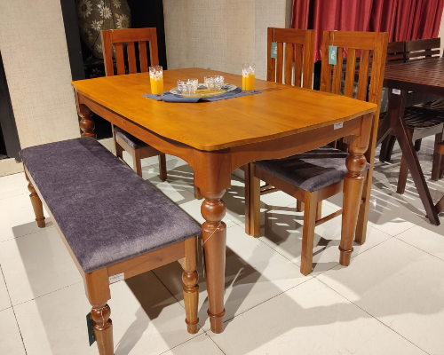 5X3 New 71 Laith Table[Teak Colour-Rubber Top 18Mm Design Cutting]
